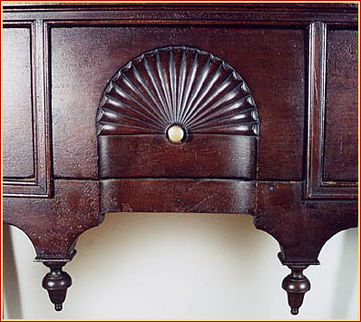 American Queen Anne Walnut Boston Lowboy (detail)